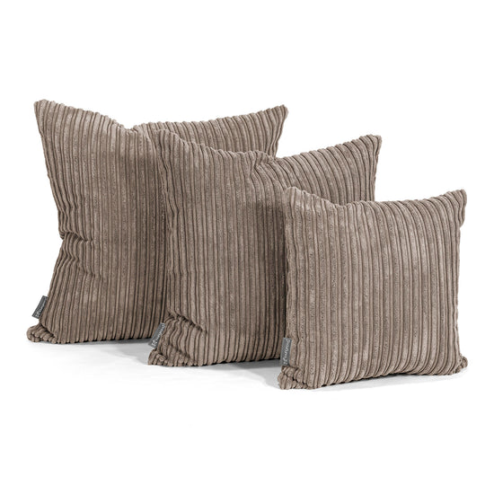 Ekstra Stor Putetrekk 70 x 70cm - Kordfløyel Duegrå 02