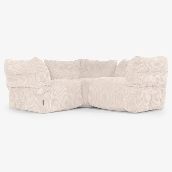 Modulsofa Hjørnesofa 3-seter - Kordfløyel Elfenben 01