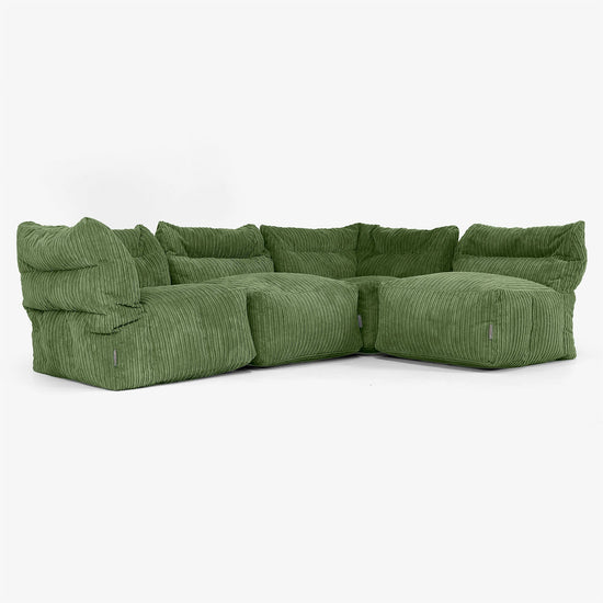 Modulsofa 4-seter - Kordfløyel Skoggrønn 04