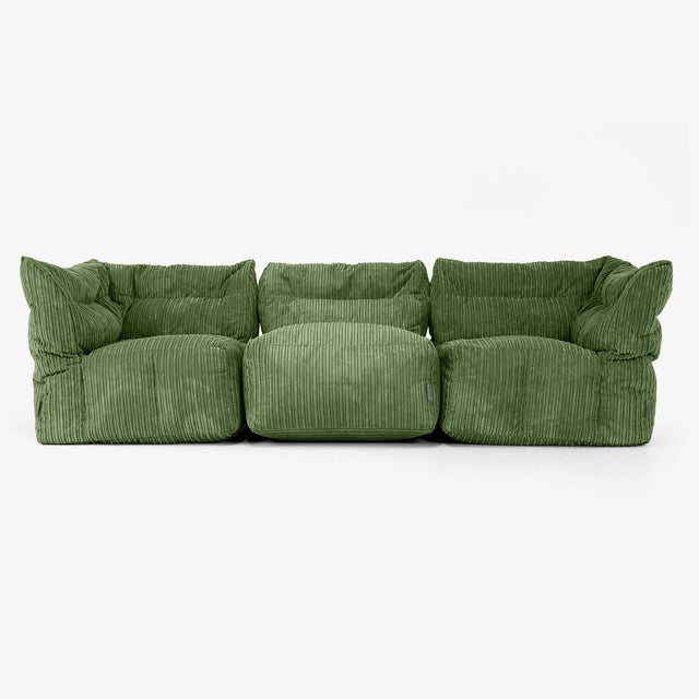 Modulsofa 3-seter - Kordfløyel Skoggrønn 01