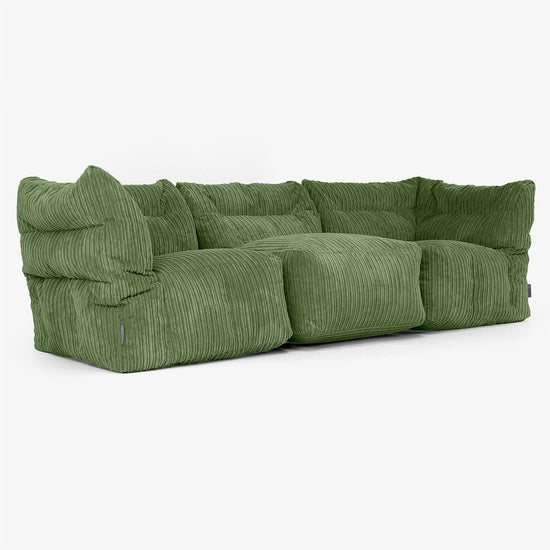Modulsofa 3-seter - Kordfløyel Skoggrønn 02