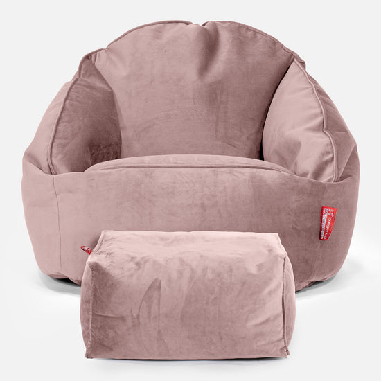 Bubble Saccosekk-stol - Fløyel Rosa 02