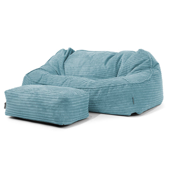 Sloucher Oversized Sakkosekk Sofa - Kordfløyel Turkis 02