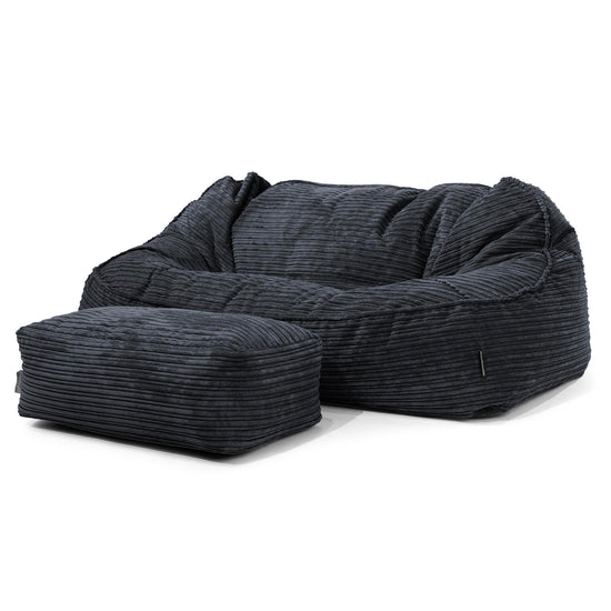 Sloucher Oversized Sakkosekk Sofa - Kordfløyel Svart 02