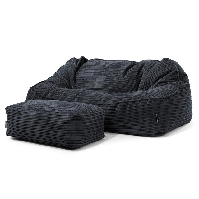 Sloucher Oversized Sakkosekk Sofa - Kordfløyel Svart 02
