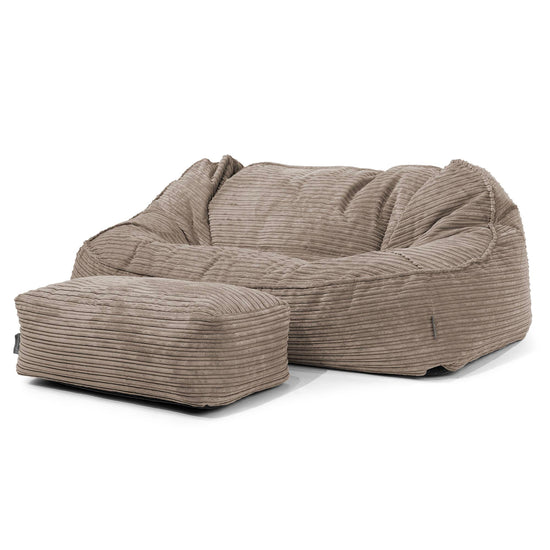 Sloucher Oversized Sakkosekk Sofa - Kordfløyel Duegrå 02