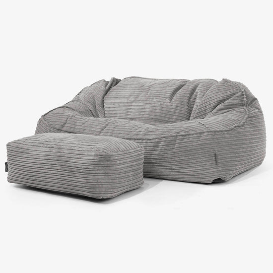 Sloucher Oversized Sakkosekk Sofa - Kordfløyel Grafitt 02