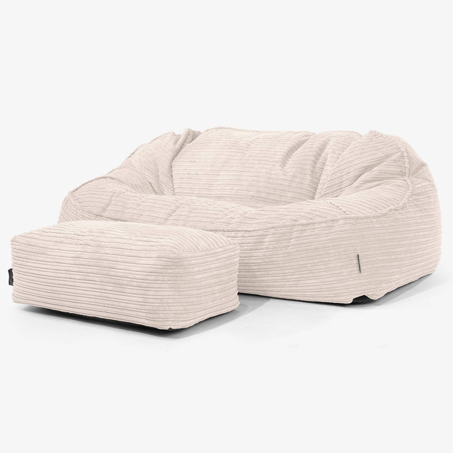 Sloucher Oversized Sakkosekk Sofa - Kordfløyel Elfenben 02