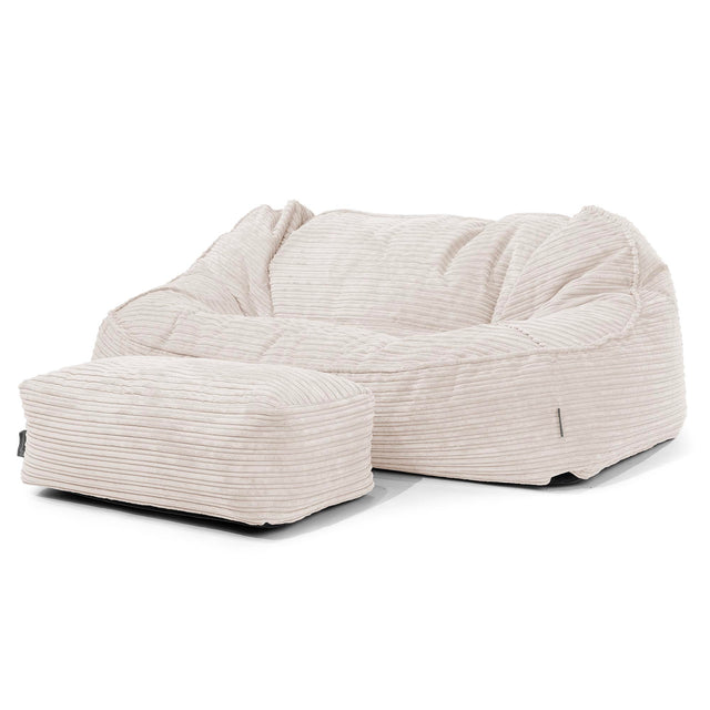 Sloucher Oversized Sakkosekk Sofa - Kordfløyel Elfenben 02