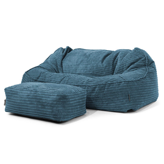 Sloucher Oversized Sakkosekk Sofa - Kordfløyel Marineblå 02