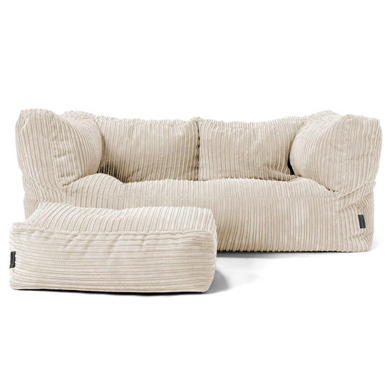 Albert 2-seter Saccosekk Sofa - Kordfløyel Krem 02