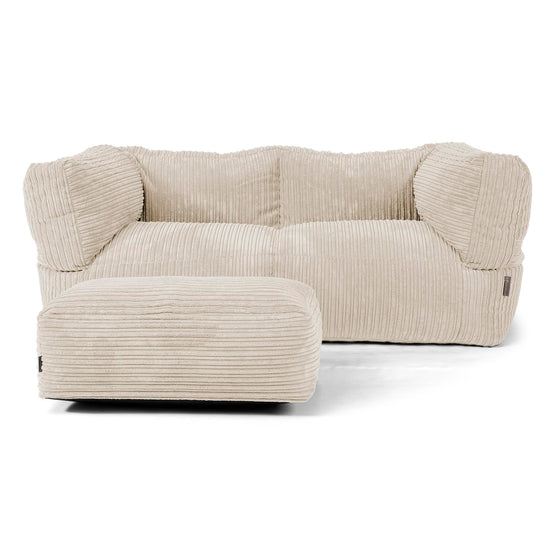 Albert 2-seter Saccosekk Sofa - Kordfløyel Krem 02