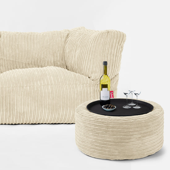 Albert 3-seter Saccosekk Sofa - Kordfløyel Krem 02