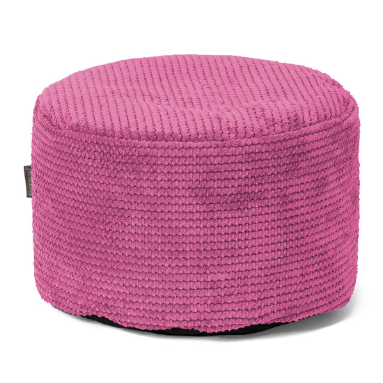 Liten Rund Fotskammel - Pom-pom Rosa 01