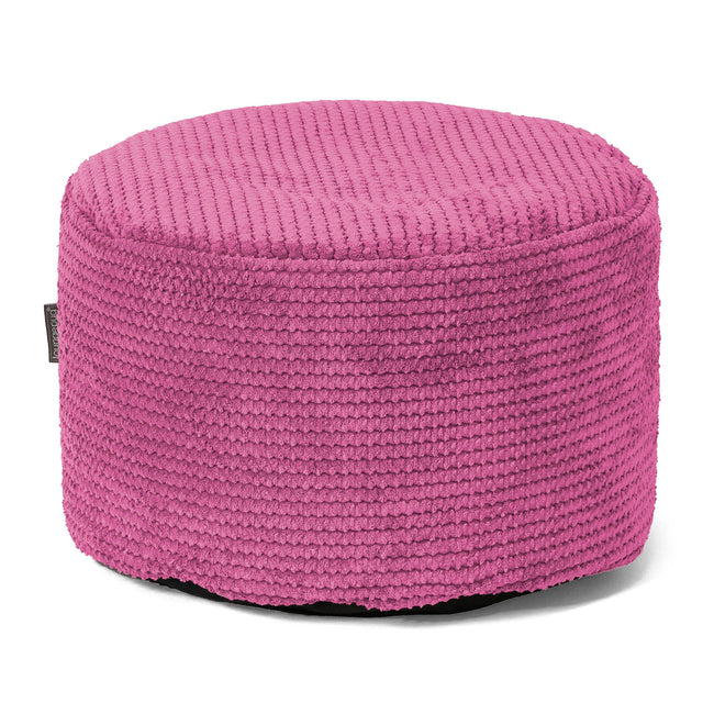 Liten Rund Fotskammel - Pom-pom Rosa 01