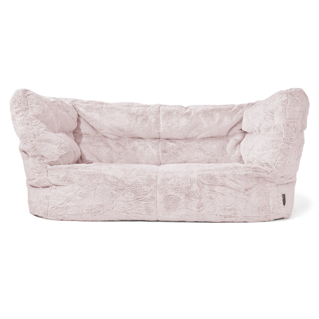 Louis 2-seter Saccosekk Sofa - Kanin-fuskepels Støvete Rosa 01