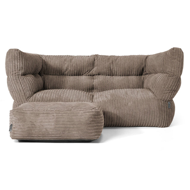 Louis 2-seter Saccosekk Sofa - Kordfløyel Duegrå 02