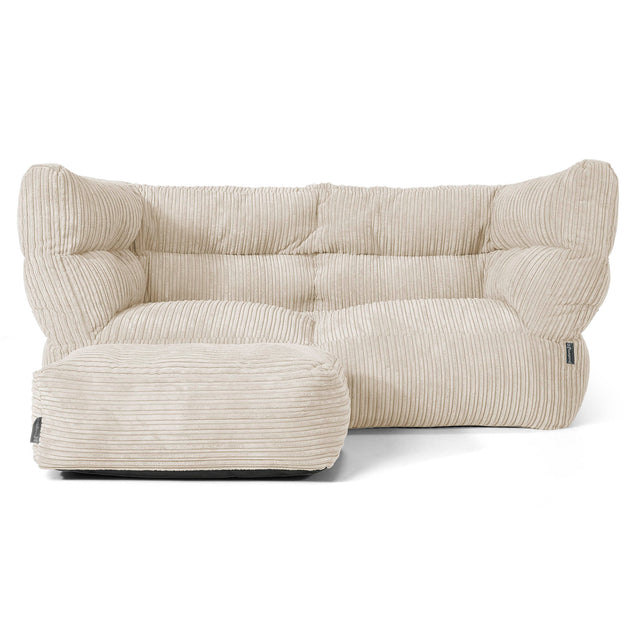 Louis 2-seter Saccosekk Sofa - Kordfløyel Krem 02