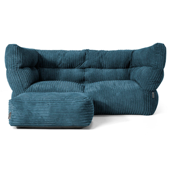 Louis 2-seter Saccosekk Sofa - Kordfløyel Marineblå 02