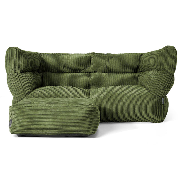 Louis 2-seter Saccosekk Sofa - Kordfløyel Skoggrønn 02