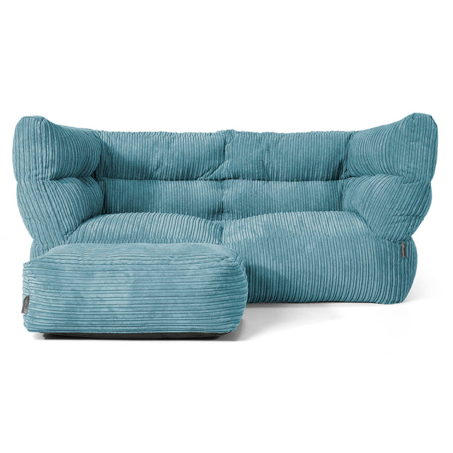 Louis 2-seter Saccosekk Sofa - Kordfløyel Turkis 02