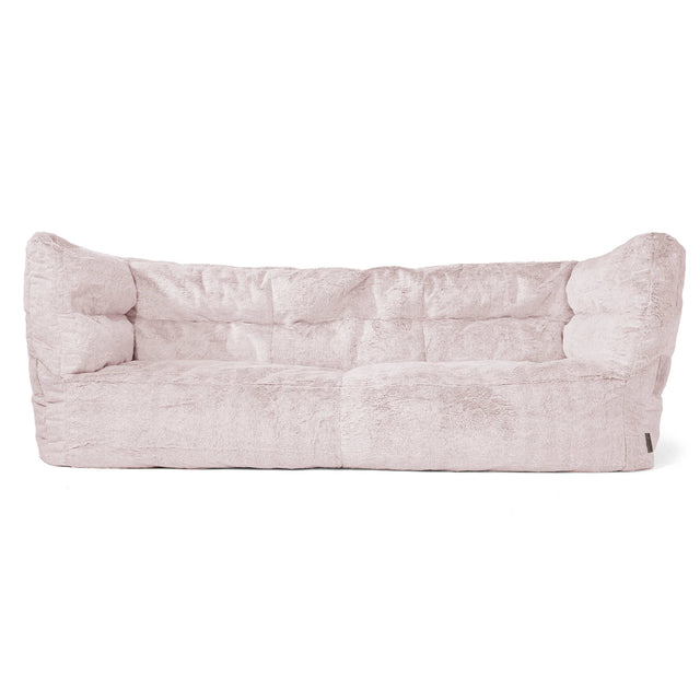 Louis 3-seter Saccosekk Sofa - Kanin-fuskepels Støvete Rosa 01