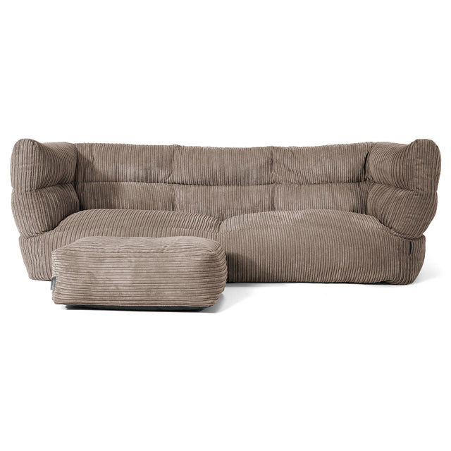 Louis 3-seter Saccosekk Sofa - Kordfløyel Duegrå 02