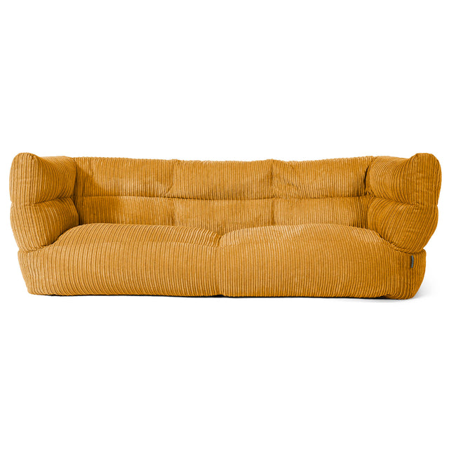 Louis 3-seter Saccosekk Sofa - Kordfløyel Gylden Honning 01