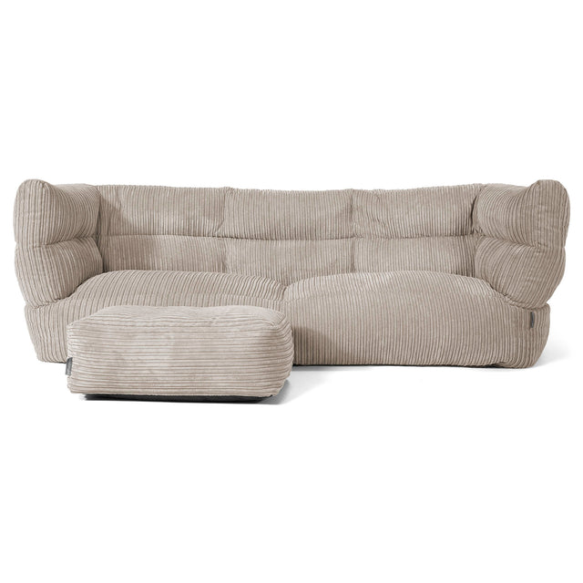Louis 3-seter Saccosekk Sofa - Kordfløyel Mink 02