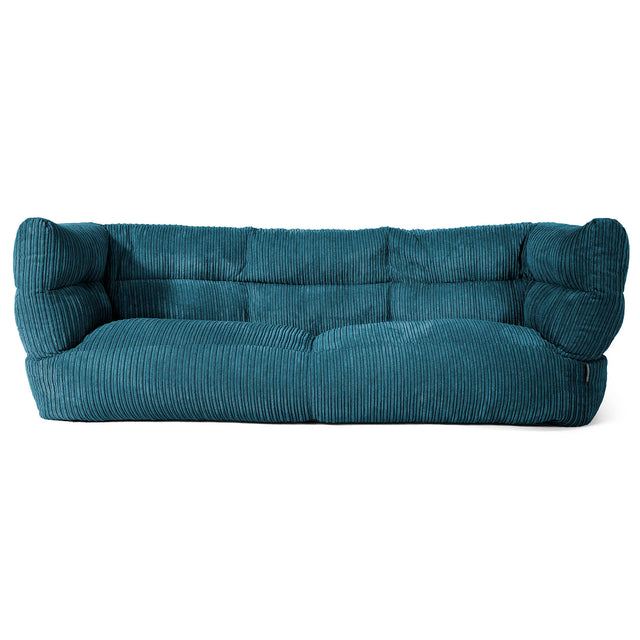 Louis 3-seter Saccosekk Sofa - Kordfløyel Mørketurkis 01