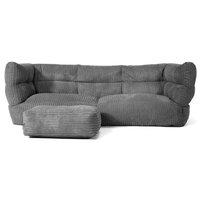 Louis 3-seter Saccosekk Sofa - Kordfløyel Skifergrå 02
