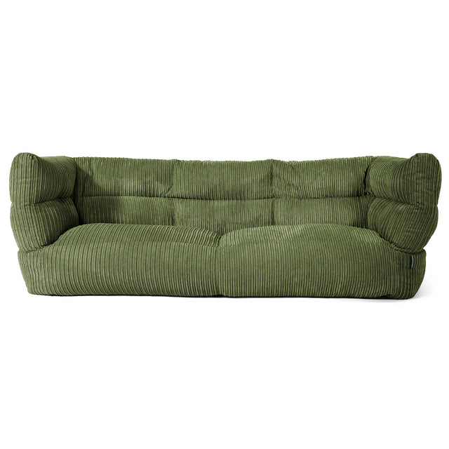 Louis 3-seter Saccosekk Sofa - Kordfløyel Skoggrønn 01