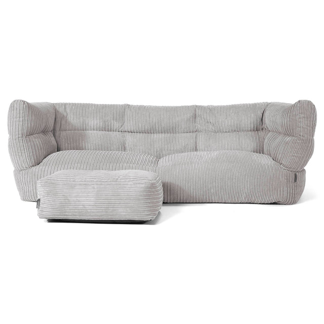 Louis 3-seter Saccosekk Sofa - Kordfløyel Sølvgrå 02