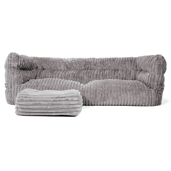 Louis 3-seter Saccosekk Sofa - Ultrabehagelig Kord Grå 02