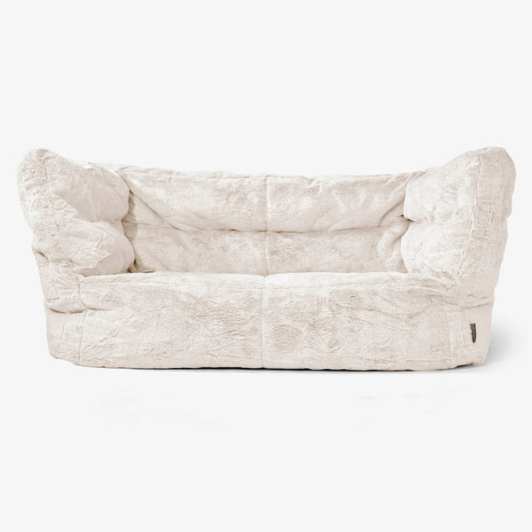 Albert 2-seter Saccosekk Sofa 2.0 - Kanin-fuskepels Hvit 01