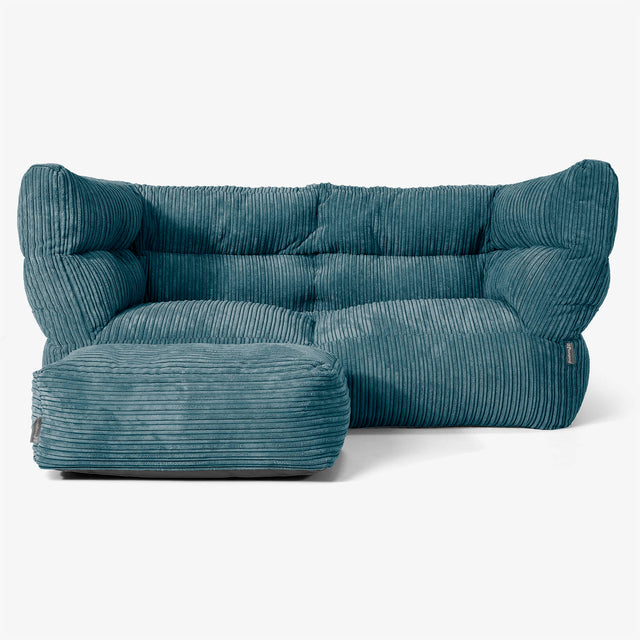 Albert 2-seter Saccosekk Sofa 2.0 - Kordfløyel Mørketurkis 02