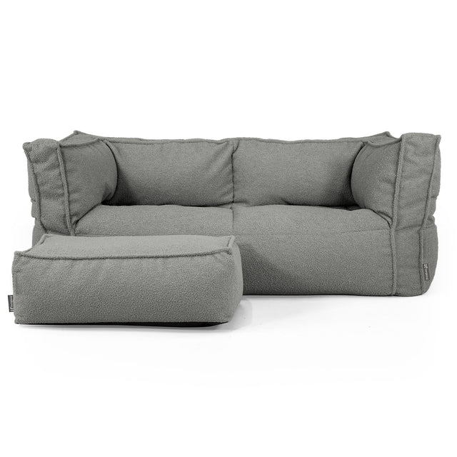 Albert 2-seter Saccosekk Sofa - Bouclé Grå