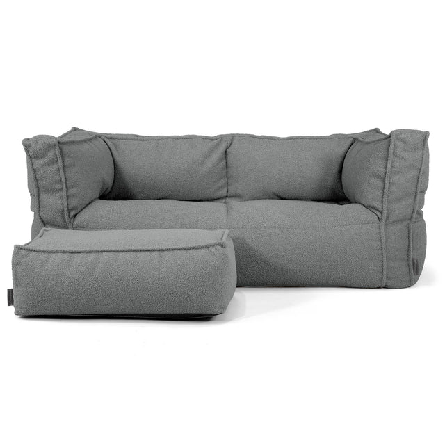 Albert 2-seter Saccosekk Sofa - Bouclé Grå