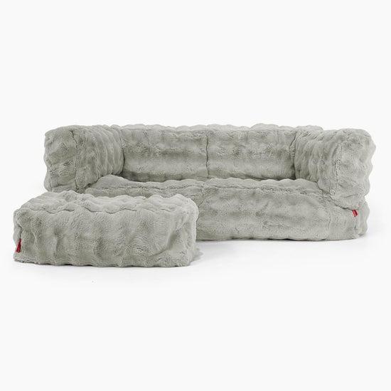 Albert 2-seter Saccosekk Sofa - Falsk Pels Boble Salviegrønn 02