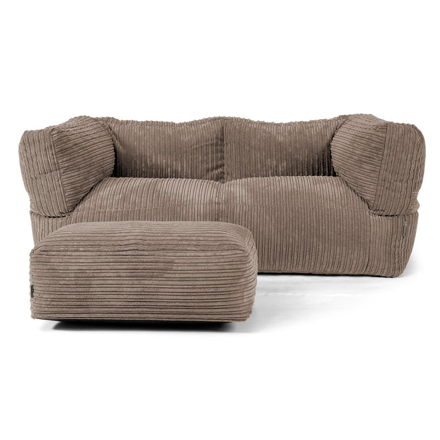 Albert 2-seter Saccosekk Sofa - Kordfløyel Duegrå 02