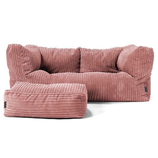 Albert 2-seter Saccosekk Sofa - Kordfløyel Fersken 02