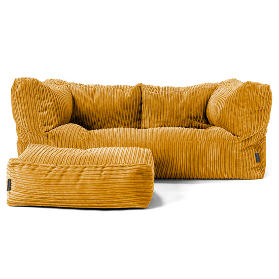 Albert 2-seter Saccosekk Sofa - Kordfløyel Gylden Honning 02