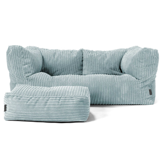 Albert 2-seter Saccosekk Sofa - Kordfløyel Mintgrønn 02
