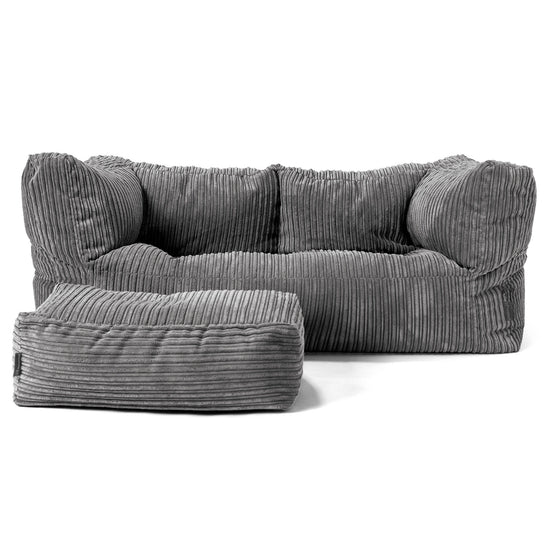 Albert 2-seter Saccosekk Sofa - Kordfløyel Skifergrå 02
