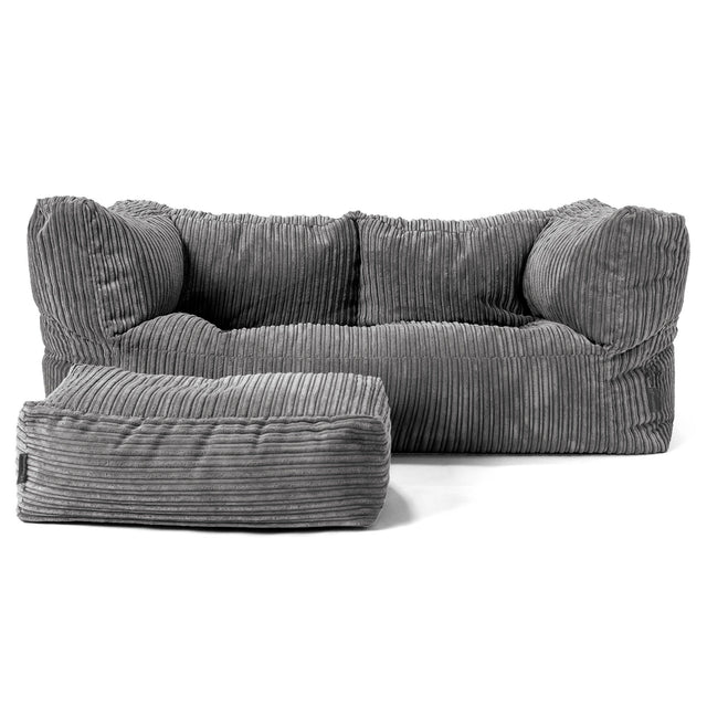 Albert 2-seter Saccosekk Sofa - Kordfløyel Skifergrå 02