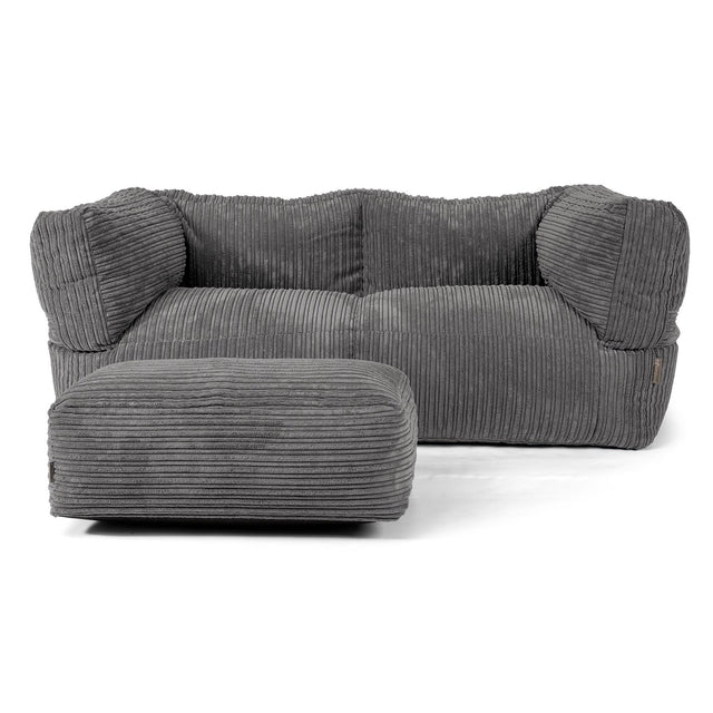 Albert 2-seter Saccosekk Sofa - Kordfløyel Skifergrå 02