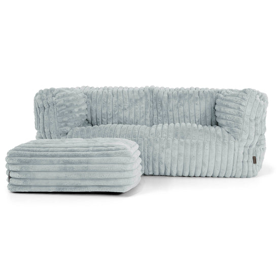Albert 2-seter Saccosekk Sofa - Ultrabehagelig Kord Andeggblå 02