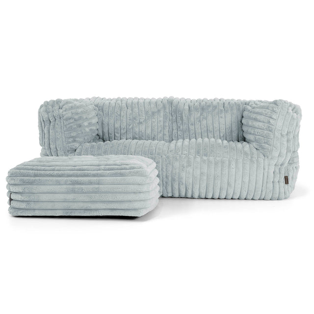 Albert 2-seter Saccosekk Sofa - Ultrabehagelig Kord Andeggblå 02