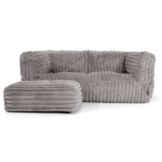 Albert 2-seter Saccosekk Sofa - Ultrabehagelig Kord Grå 02