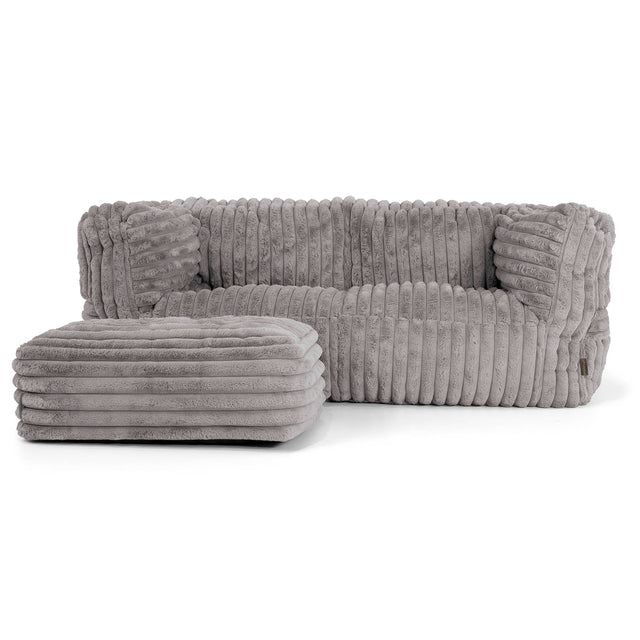 Albert 2-seter Saccosekk Sofa - Ultrabehagelig Kord Grå 02